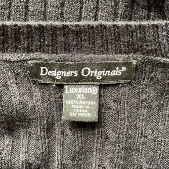 Designers Originals Black Crew Neck Sweater Luxelon Knit Women XL Acrylic - Picture 4 of 9